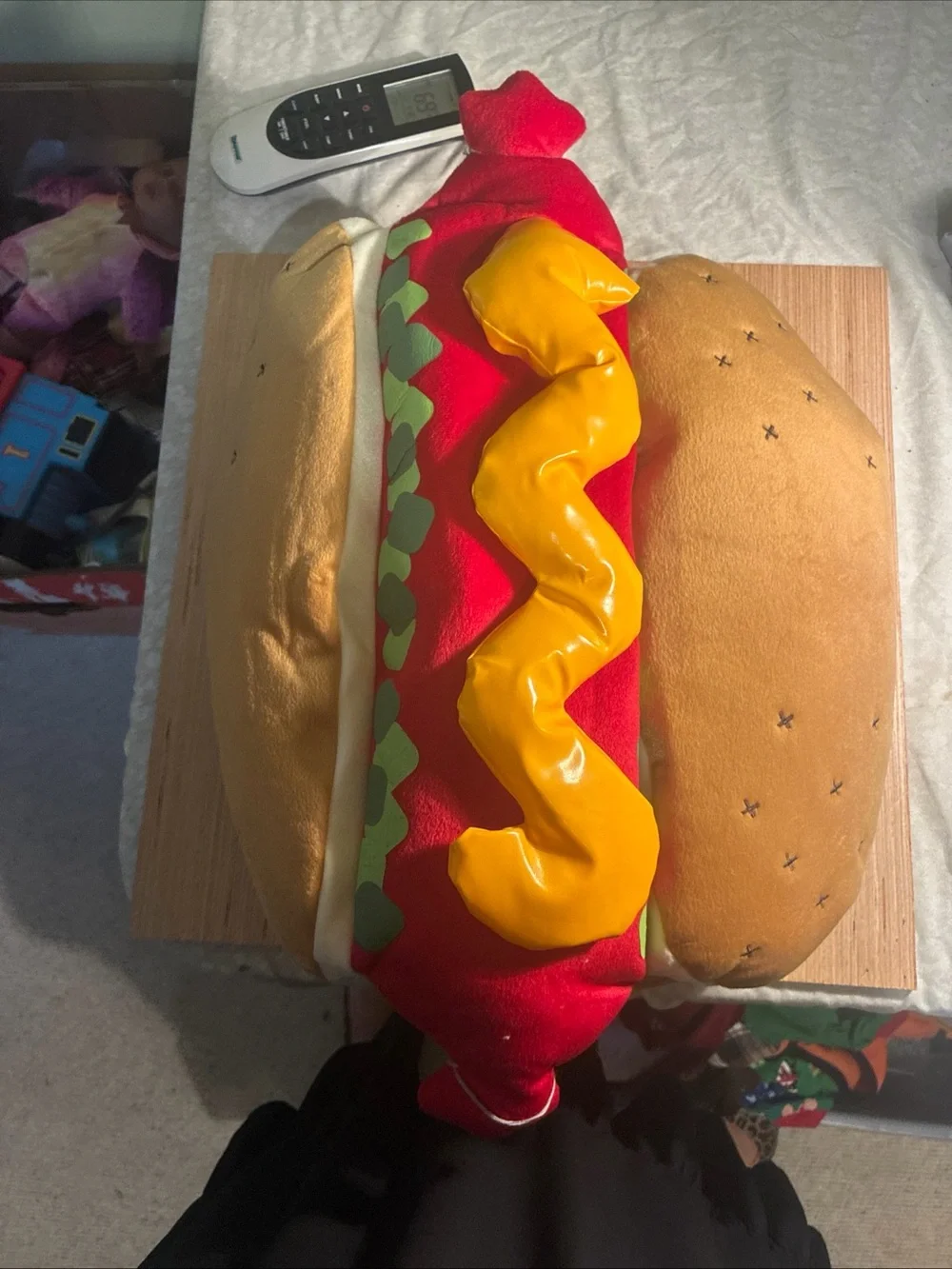 Plush Hot Dog Costume  Red Ketchup Detail Lights Up Size Medium